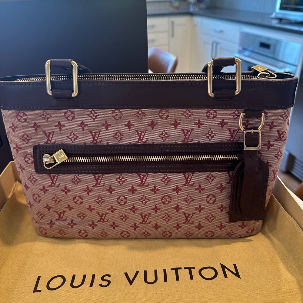 Louis Vuitton Burgundy Monogram Canvas Tote